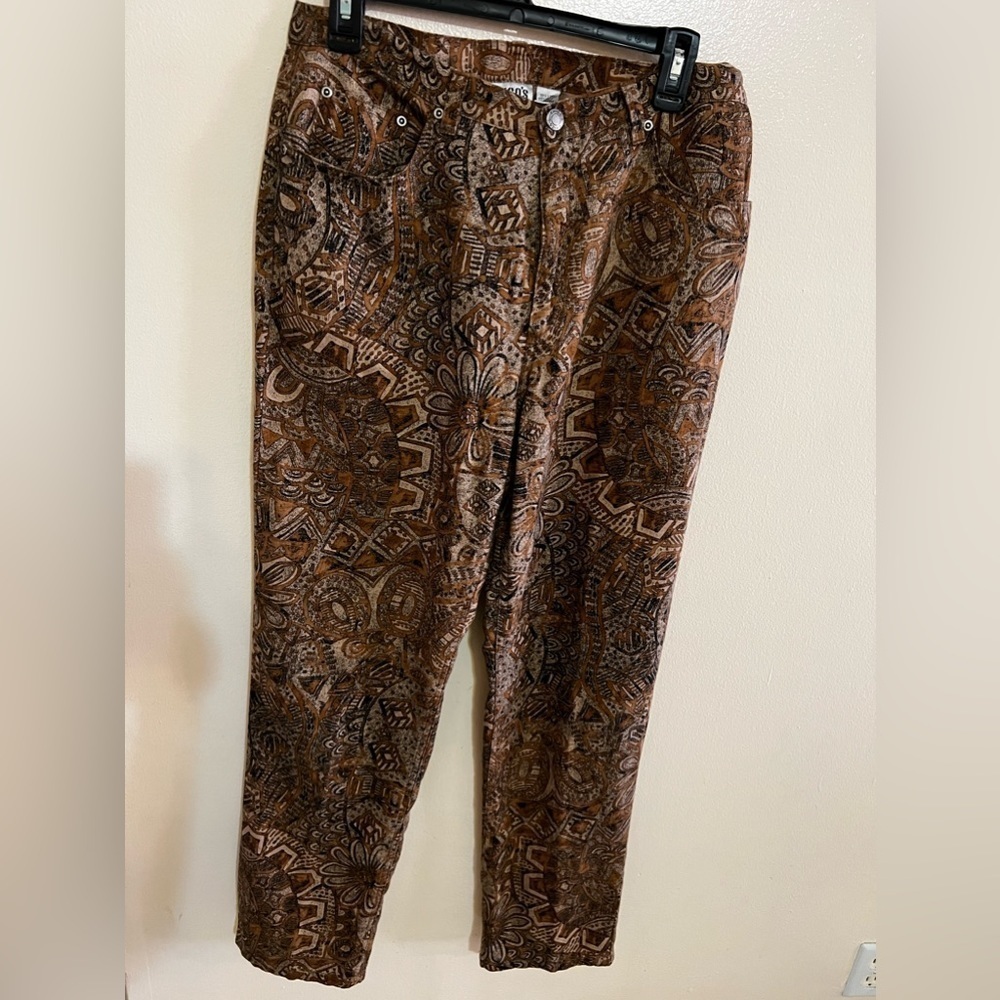 CHICO’S DESIGN SIZE 1.5 BEIGE BROWN Dress Pants 55% Linen 45% Cotton.